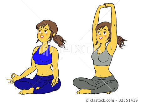 Women who do yoga fitness 32551419