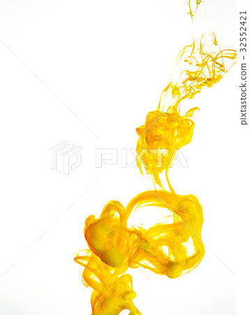 Ink swirl in water isolated on white background 32552421