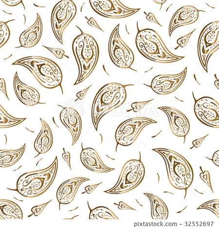 Paisley Beautiful golden seamless background. Paisley Beautiful golden seamless background. 32552697