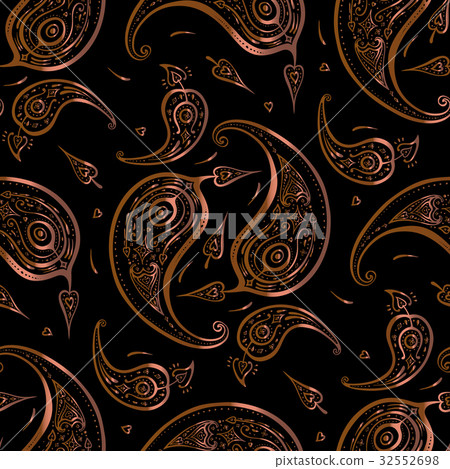 Paisley Beautiful golden seamless background. Paisley Beautiful golden seamless background. 32552698