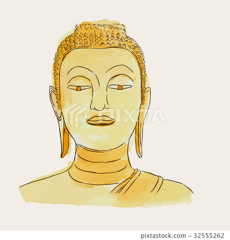 Thai culture concept with buddha ,  sketch vector 32555262