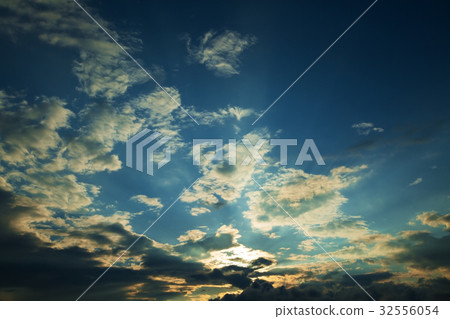 Summer sunset sky blue sky Summer sunset sky blue sky 32556054