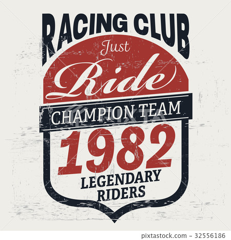 Typography vintage Denim brand logo t-shirt print 32556186