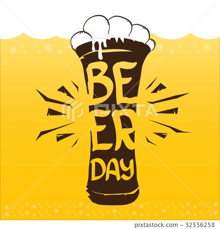 happy beer day vector graphic poster. - Stock Illustration [32556258 ...