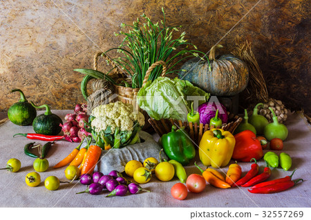 still life Vegetables, Herbs and Fruits. still life Vegetables, Herbs and Fruits. 32557269