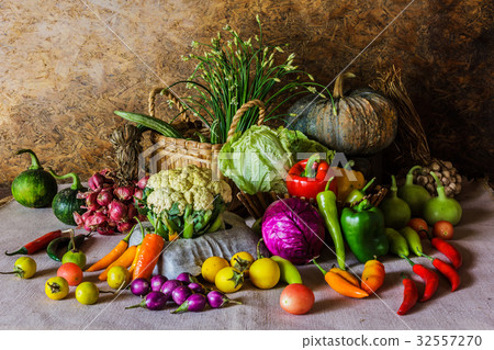still life Vegetables, Herbs and Fruits. still life Vegetables, Herbs and Fruits. 32557270