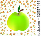 Apple print for children on floral background 32557466