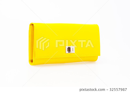 Yellow purse on a white background 32557987