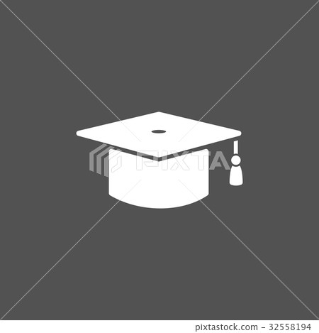 Mortarboard icon on a dark background 32558194