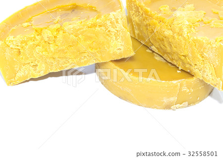 beeswax on a white background. 32558501