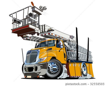 Cartoon Platform Lift Truck Cartoon Platform Lift Truck 32558503