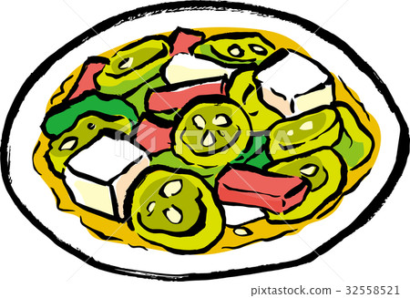 Fried miso of Okinawa Luffa Illustration Fried miso of Okinawa Luffa Illustration 32558521