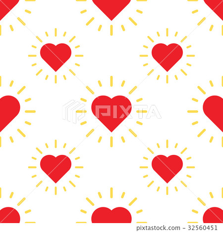 love hearts pattern with ray - Stock Illustration [32560451] - PIXTA