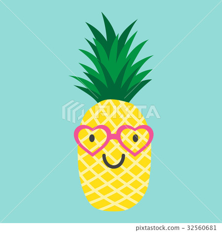 pineapple with glasses in the form of the heart 32560681