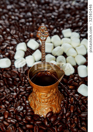 Traditional turkish delight laying on brown wooden Traditional turkish delight laying on brown wooden 32561446