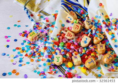 Jewish holiday Dreidel still life composed Jewish holiday Dreidel still life composed 32561453