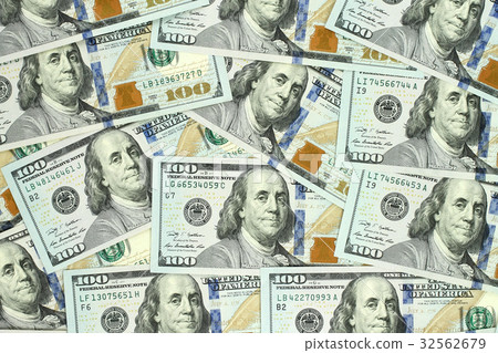 Finance concept of money background with hundred d 32562679