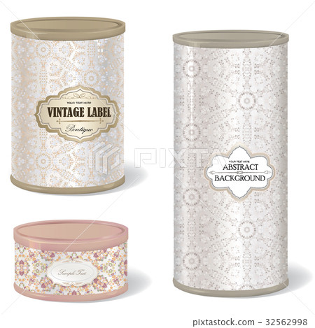 Tin Can set Retro Pot Food Package Product Packing 32562998