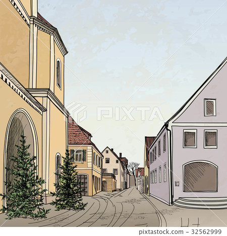 Street view Old city landscape Cityscape buildings 32562999