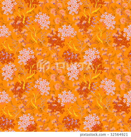 Hand drawn Floral pattern. Seamless vector texture 32564921