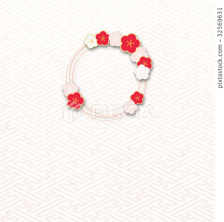 Plum ring (background material) _ sairei shape a Plum ring (background material) _ sairei shape a 32569631