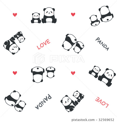 Heartwarming panda parent and child illustration pattern Heartwarming panda parent and child illustration pattern 32569652