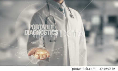 Doctor holding in hand Portable Diagnostics Doctor holding in hand Portable Diagnostics 32569816