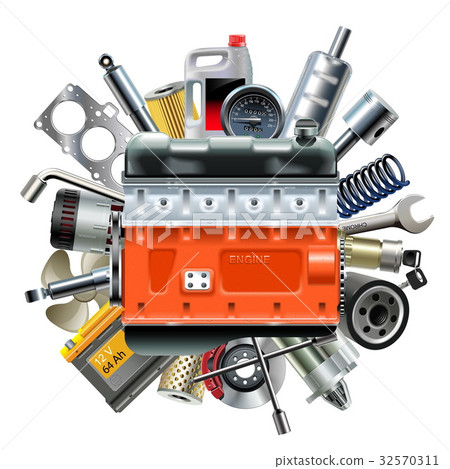 Vector Engine with Car Spares 32570311