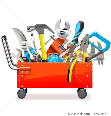 Vector Toolbox Trolley with Tools 32570548