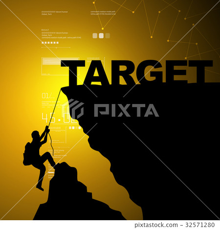 Man climbing for obtain target Man climbing for obtain target 32571280
