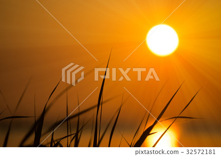 Sunset sky on the lake in south of Thailand. 32572181