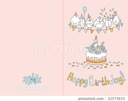 Ready for print happy birthday card design with Ready for print happy birthday card design with 32573633