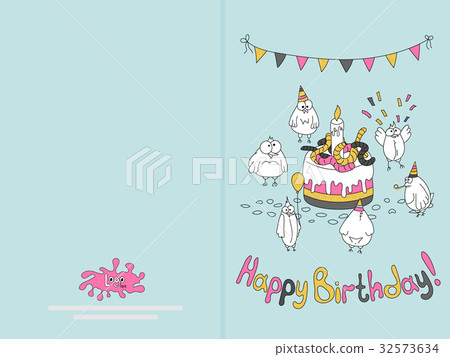 Ready for print happy birthday card design with Ready for print happy birthday card design with 32573634