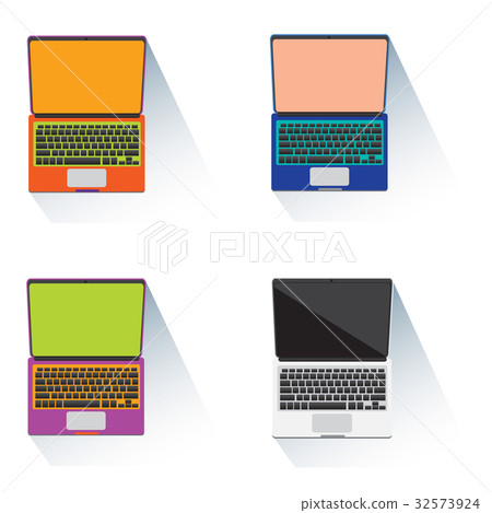 Laptop notebook computer object colorful Laptop notebook computer object colorful 32573924