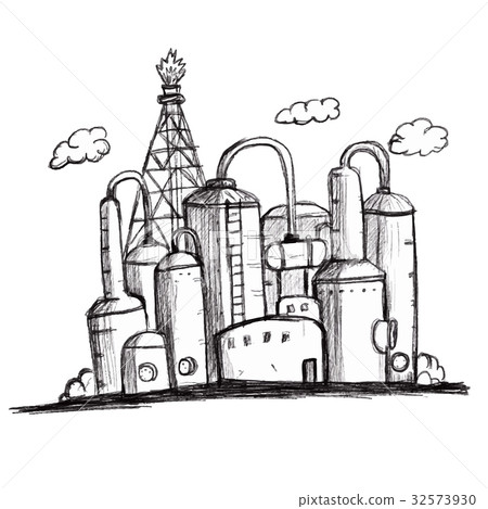 Factory paint illustration by drawing Factory paint illustration by drawing 32573930