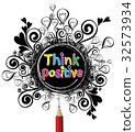 Think positive colorful alphabet design  32573934