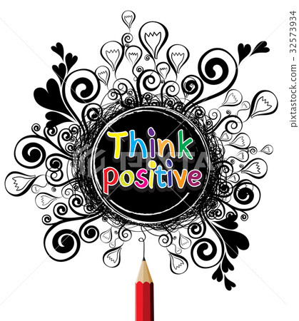 Think positive colorful alphabet design  32573934