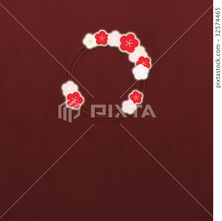 梅花環（背景材料）_深紅色 32574465
