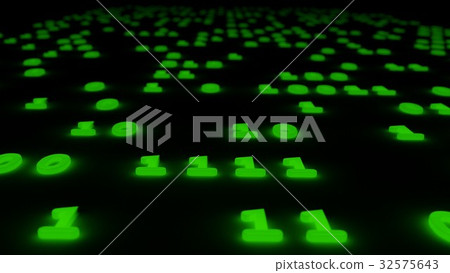 abstract binary code glow green background 3d 32575643