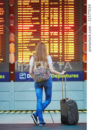 Tourist girl in international airport 32577034