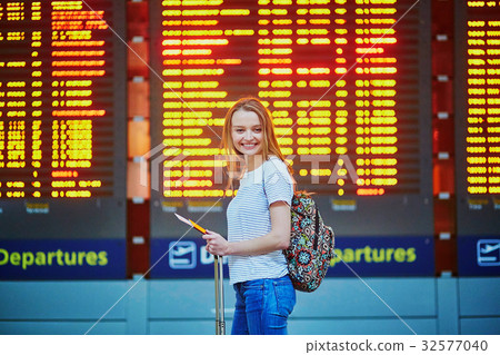 Tourist girl in international airport 32577040