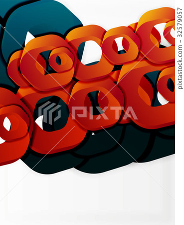 Geometric abstract background, cut chain shapes or 32579057