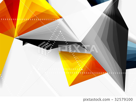 Vector low poly style 3d triangle line Vector low poly style 3d triangle line 32579100