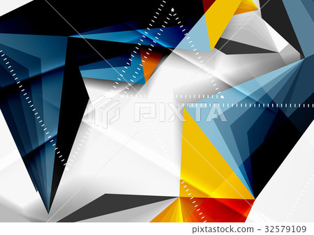 Vector low poly style 3d triangle line Vector low poly style 3d triangle line 32579109