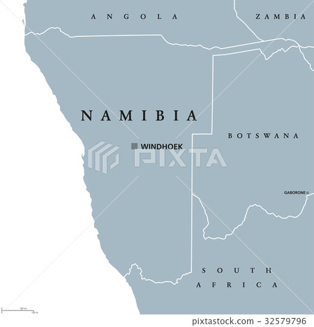 Namibia political map - Stock Illustration [32579796] - PIXTA