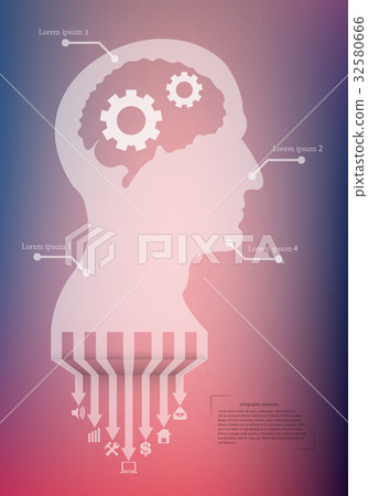 Abstract creative concept vector head siluet with - Stock Illustration ...