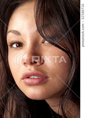 closeup of beautiful face ll 32580710