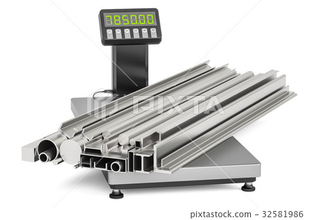 Rolled metal products on industrial scales Rolled metal products on industrial scales 32581986