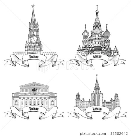 Moscow City attraction Set Russian Famous Landmark Moscow City attraction Set Russian Famous Landmark 32582642