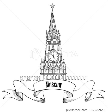Kremlin tower Red Square Moscow Russia Travel sign 32582646